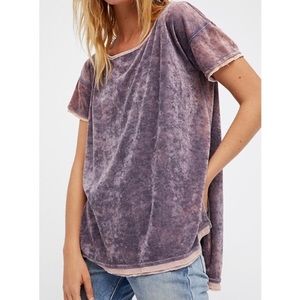 Free people pink and purple velvet  T-shirt